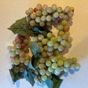 Rubber Grapes Vintage Jade Green Realistic Decorative 7-8" Lot of 4